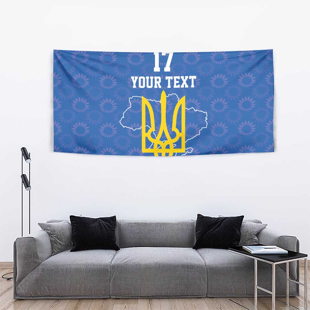 Custom Ukraine Football Tapestry Blue Style