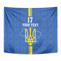 Custom Ukraine Football Tapestry Blue Style