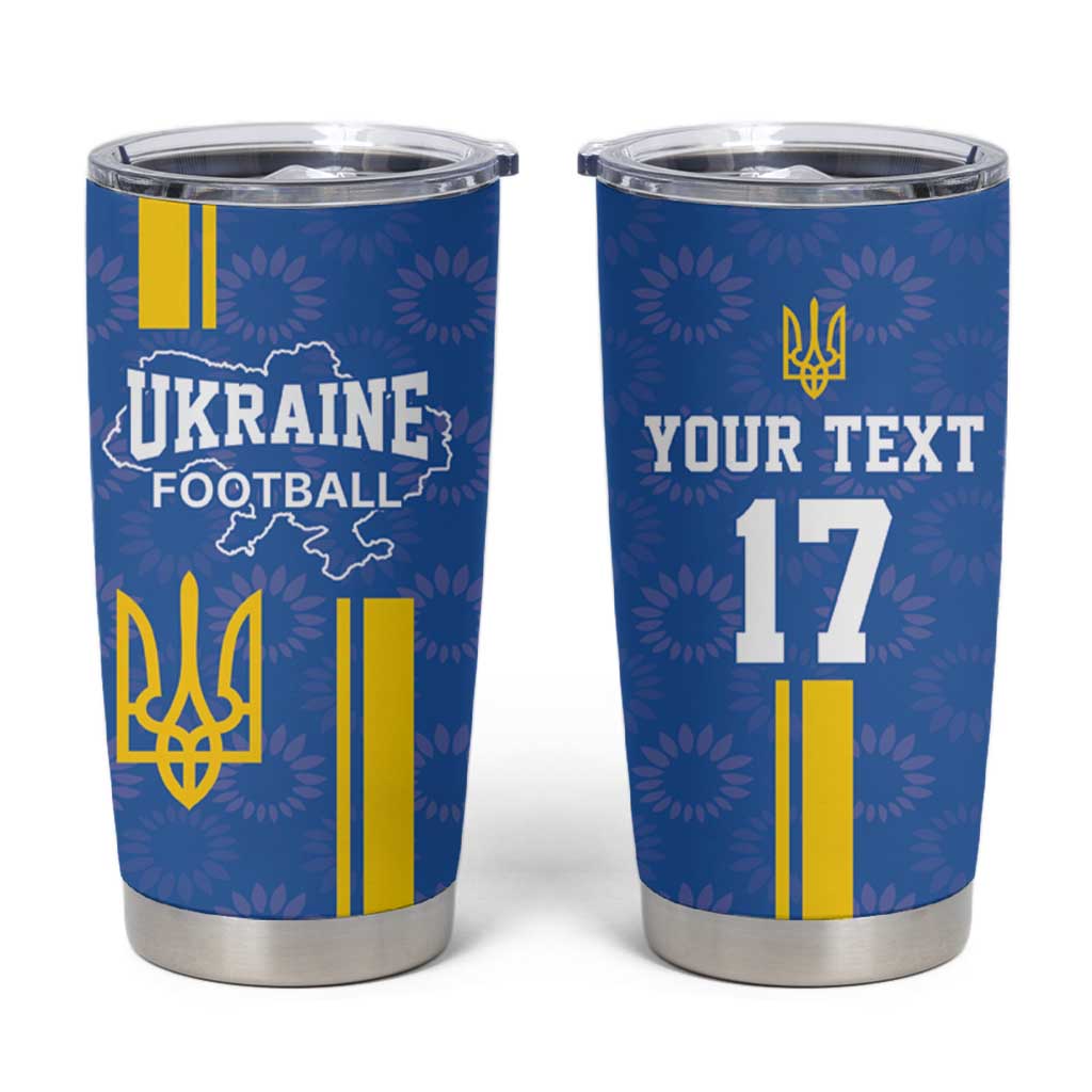 Custom Ukraine Football Tumbler Cup Blue Style