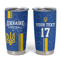 Custom Ukraine Football Tumbler Cup Blue Style