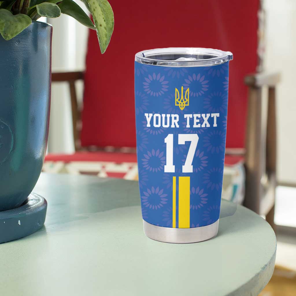 Custom Ukraine Football Tumbler Cup Blue Style