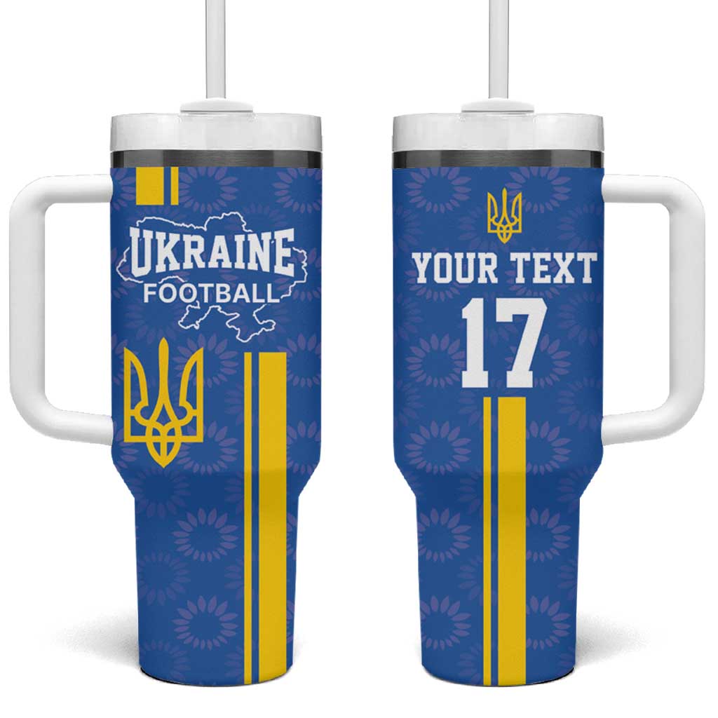 Custom Ukraine Football Tumbler With Handle Blue Style