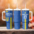 Custom Ukraine Football Tumbler With Handle Blue Style