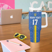 Custom Ukraine Football Tumbler With Handle Blue Style