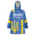 Custom Ukraine Football Wearable Blanket Hoodie Blue Style