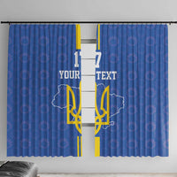Custom Ukraine Football Window Curtain Blue Style