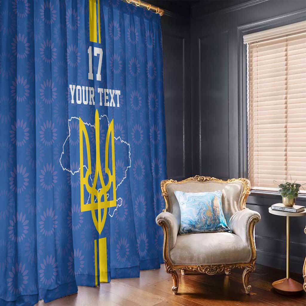 Custom Ukraine Football Window Curtain Blue Style