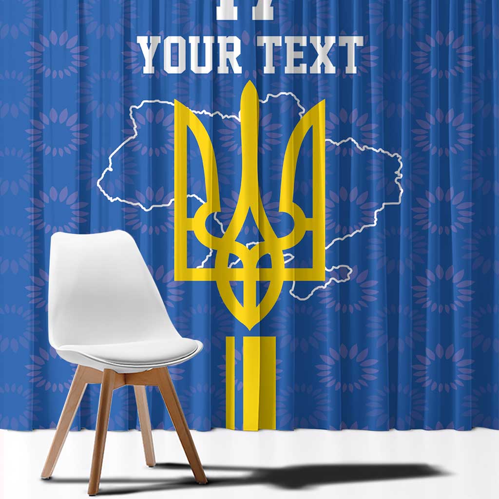 Custom Ukraine Football Window Curtain Blue Style