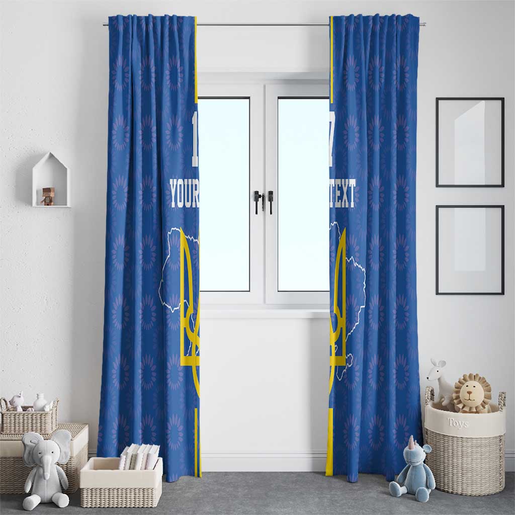 Custom Ukraine Football Window Curtain Blue Style