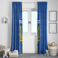 Custom Ukraine Football Window Curtain Blue Style