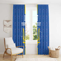 Custom Ukraine Football Window Curtain Blue Style