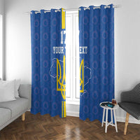 Custom Ukraine Football Window Curtain Blue Style