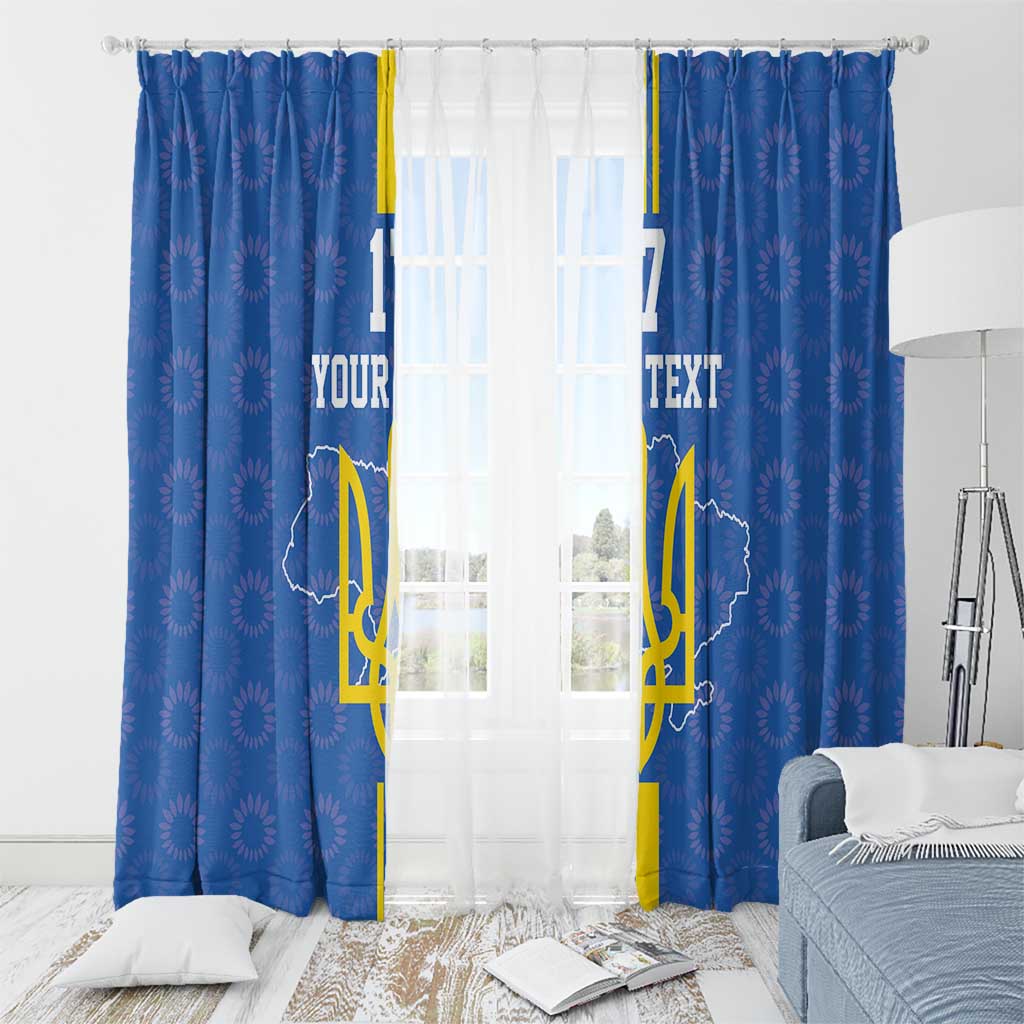 Custom Ukraine Football Window Curtain Blue Style