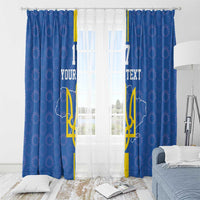 Custom Ukraine Football Window Curtain Blue Style