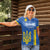 Custom Ukraine Football Women Polo Shirt Blue Style