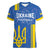 Custom Ukraine Football Women V-Neck T-Shirt Blue Style