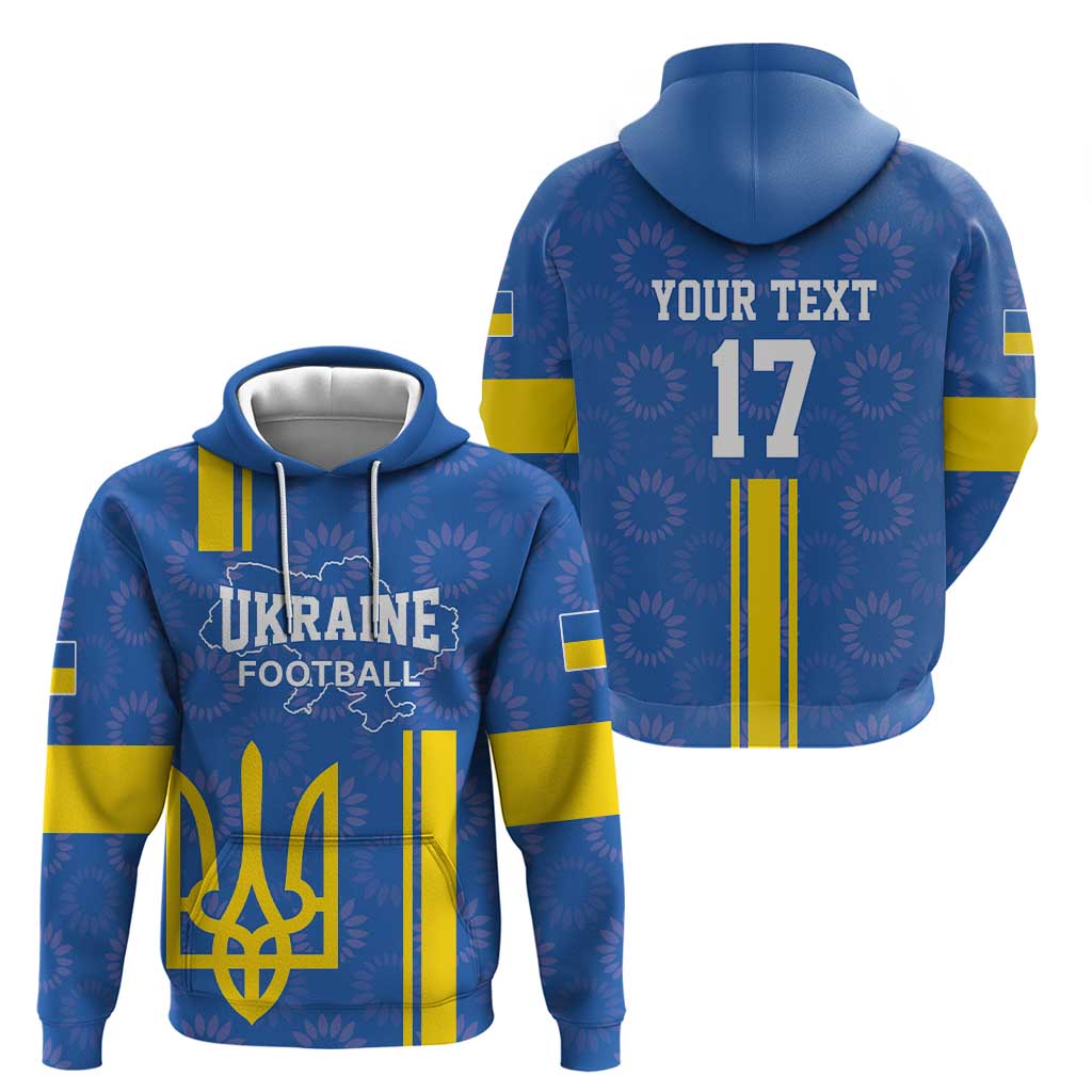 Custom Ukraine Football Zip Hoodie Blue Style
