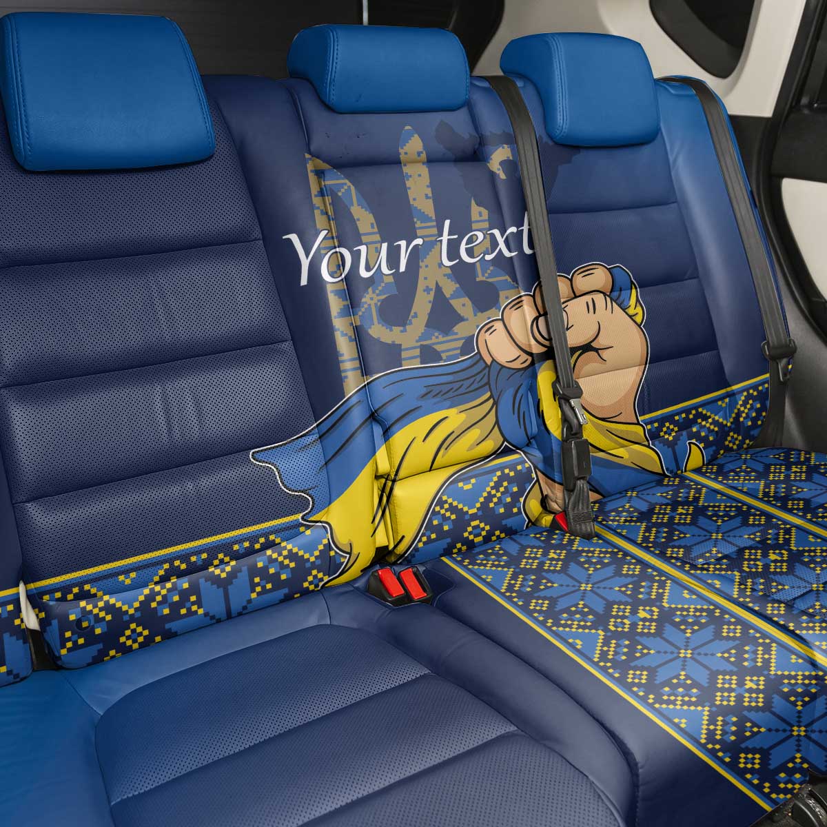 Personalized Ukraine Independence Day Back Car Seat Cover Monument Nezalezhnosti