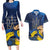 Personalized Ukraine Independence Day Couples Matching Long Sleeve Bodycon Dress and Hawaiian Shirt Monument Nezalezhnosti