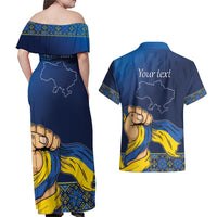Personalized Ukraine Independence Day Couples Matching Off Shoulder Maxi Dress and Hawaiian Shirt Monument Nezalezhnosti