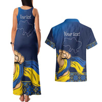 Personalized Ukraine Independence Day Couples Matching Tank Maxi Dress and Hawaiian Shirt Monument Nezalezhnosti