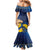 Personalized Ukraine Independence Day Family Matching Mermaid Dress and Hawaiian Shirt Monument Nezalezhnosti