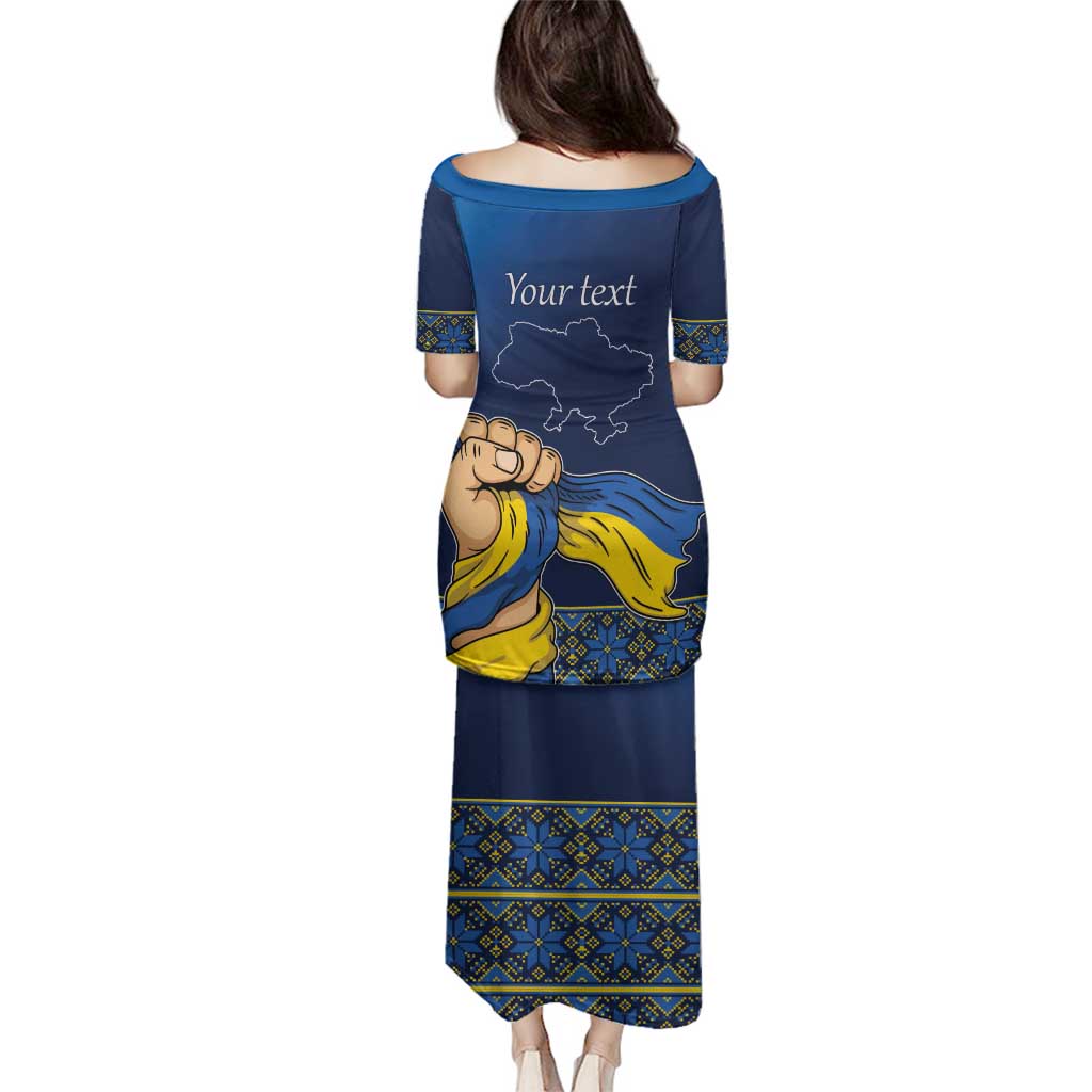 Personalized Ukraine Independence Day Family Matching Puletasi and Hawaiian Shirt Monument Nezalezhnosti