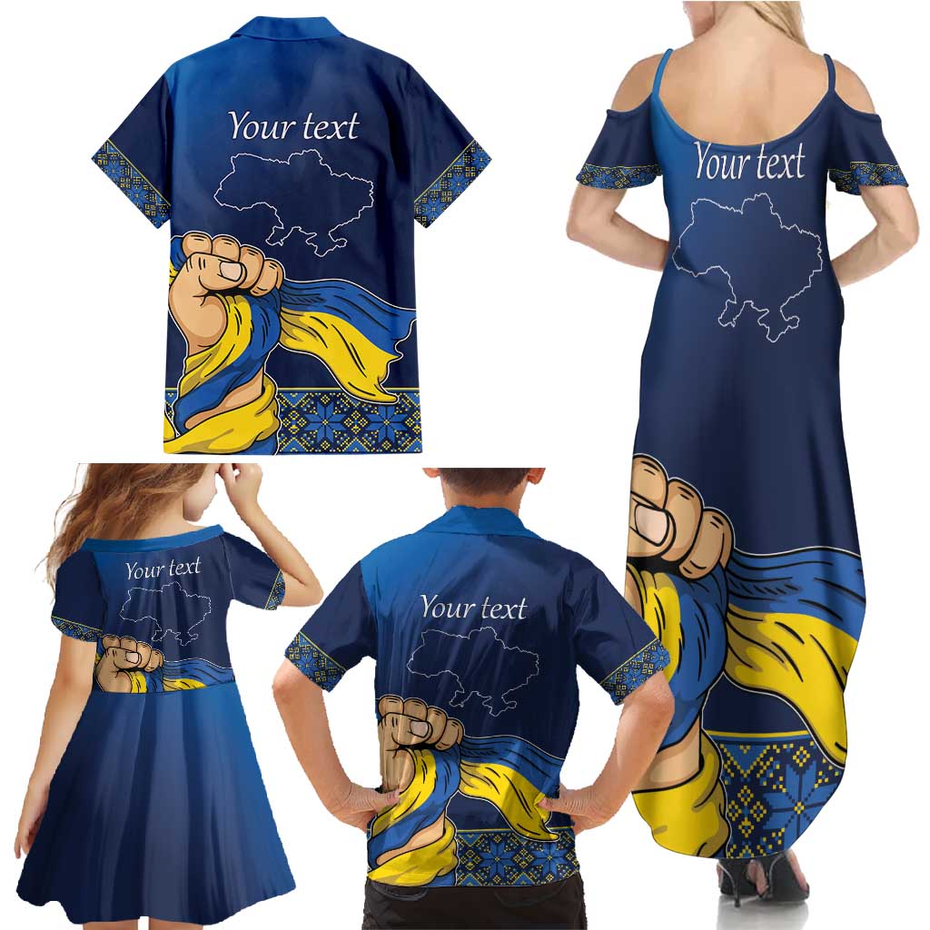 Personalized Ukraine Independence Day Family Matching Summer Maxi Dress and Hawaiian Shirt Monument Nezalezhnosti