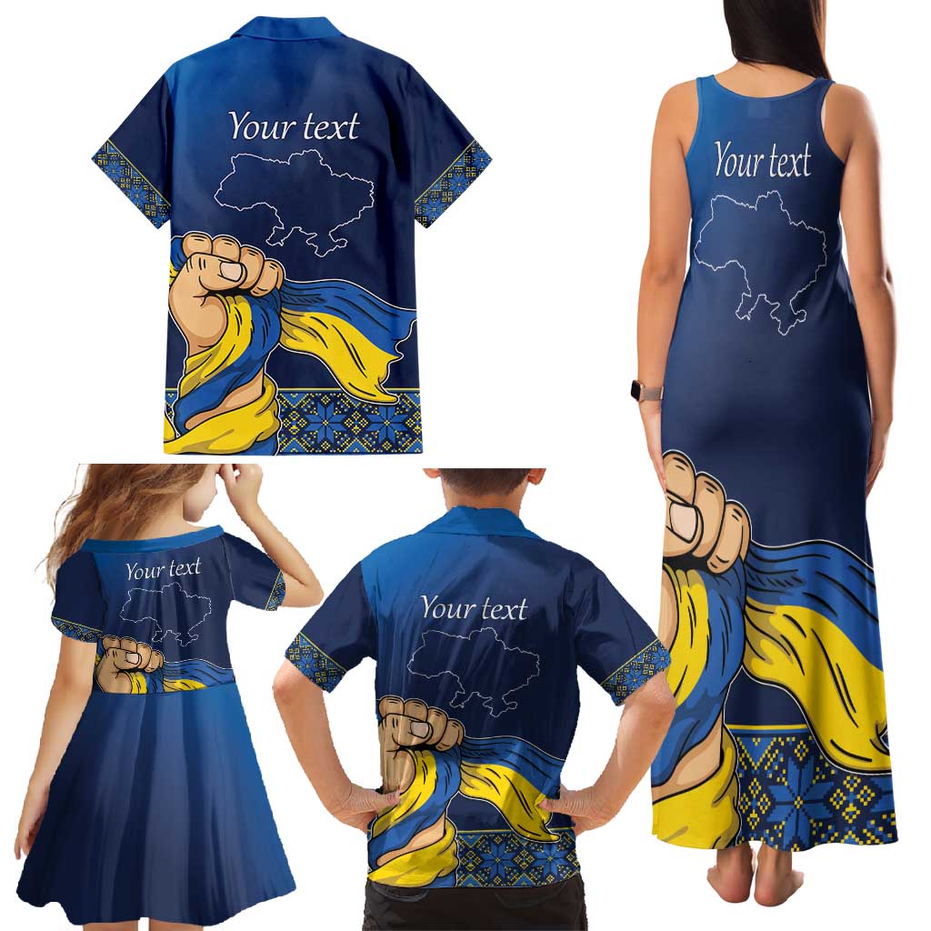 Personalized Ukraine Independence Day Family Matching Tank Maxi Dress and Hawaiian Shirt Monument Nezalezhnosti