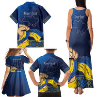 Personalized Ukraine Independence Day Family Matching Tank Maxi Dress and Hawaiian Shirt Monument Nezalezhnosti