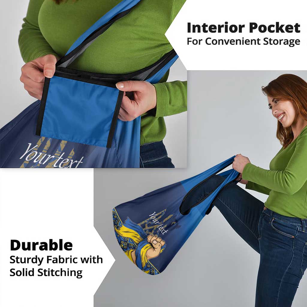 Personalized Ukraine Independence Day Grocery Bag Monument Nezalezhnosti