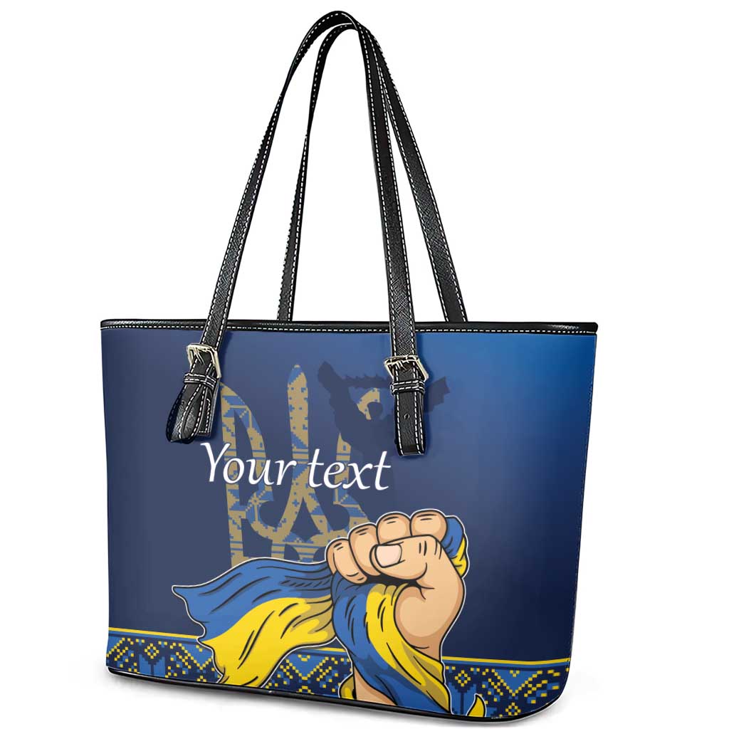Personalized Ukraine Independence Day Leather Tote Bag Monument Nezalezhnosti