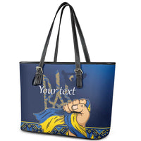 Personalized Ukraine Independence Day Leather Tote Bag Monument Nezalezhnosti