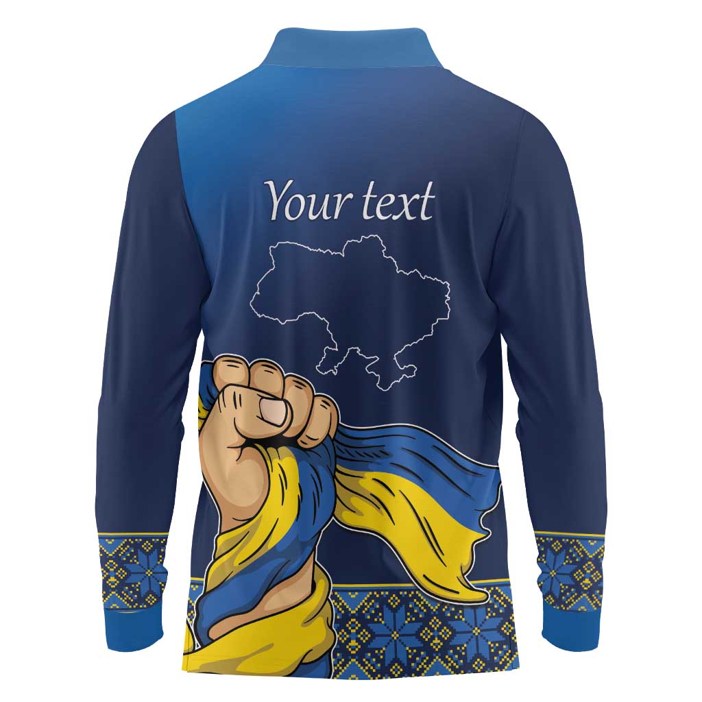 Personalized Ukraine Independence Day Long Sleeve Polo Shirt Monument Nezalezhnosti