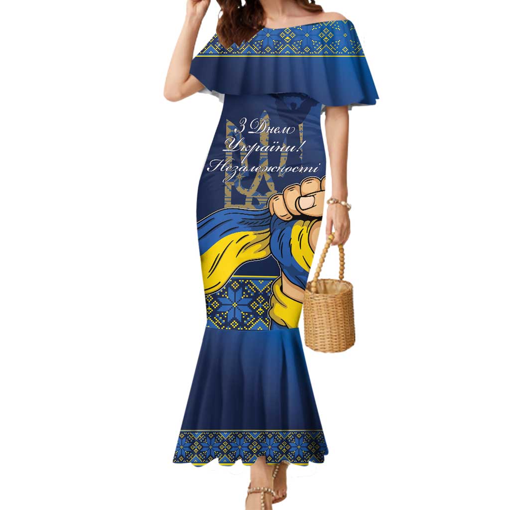 Personalized Ukraine Independence Day Mermaid Dress Monument Nezalezhnosti