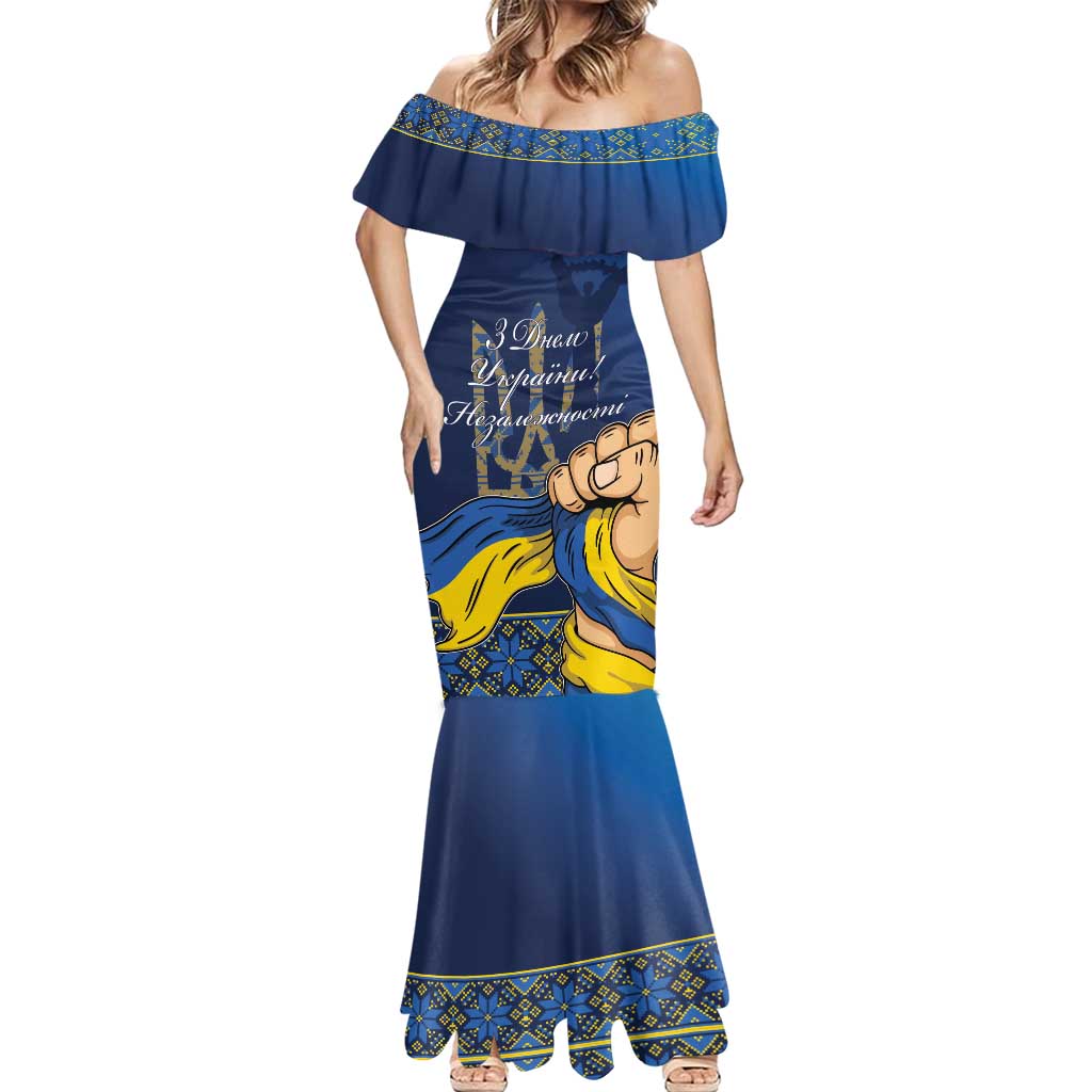Personalized Ukraine Independence Day Mermaid Dress Monument Nezalezhnosti