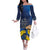 Personalized Ukraine Independence Day Off The Shoulder Long Sleeve Dress Monument Nezalezhnosti