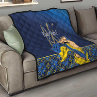 Personalized Ukraine Independence Day Quilt Monument Nezalezhnosti