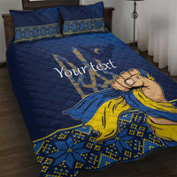 Personalized Ukraine Independence Day Quilt Bed Set Monument Nezalezhnosti