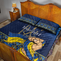 Personalized Ukraine Independence Day Quilt Bed Set Monument Nezalezhnosti