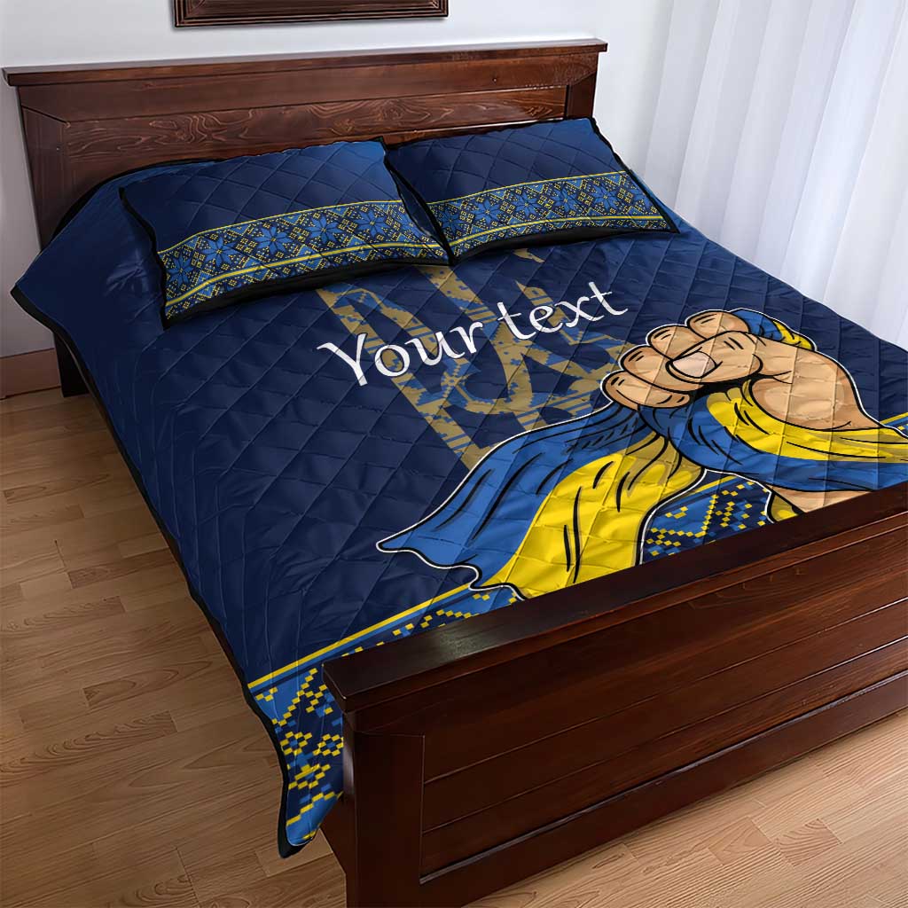 Personalized Ukraine Independence Day Quilt Bed Set Monument Nezalezhnosti