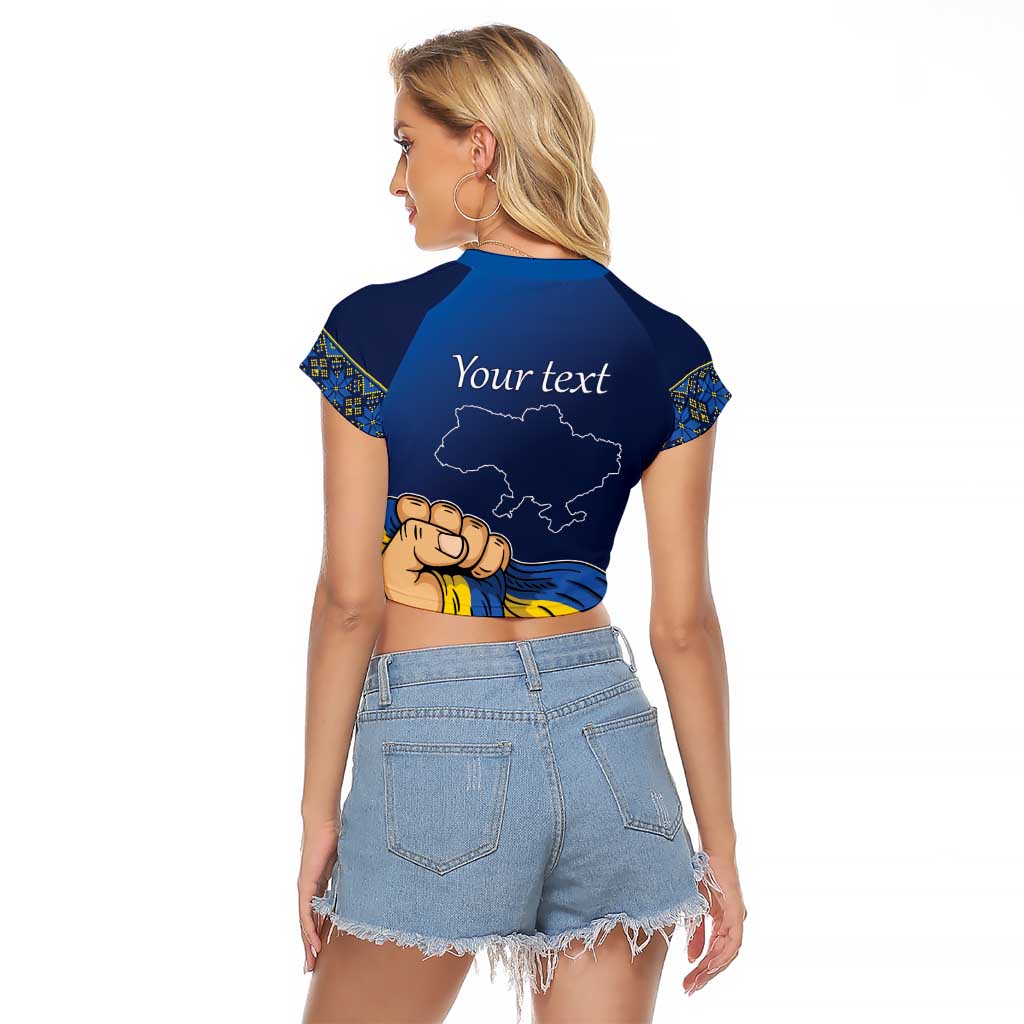 Personalized Ukraine Independence Day Raglan Cropped T Shirt Monument Nezalezhnosti