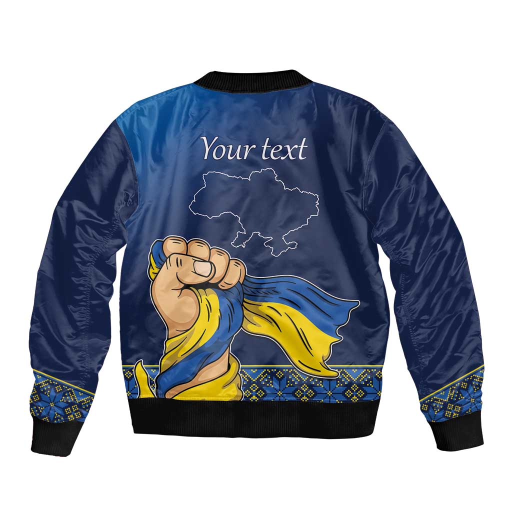 Personalized Ukraine Independence Day Sleeve Zip Bomber Jacket Monument Nezalezhnosti