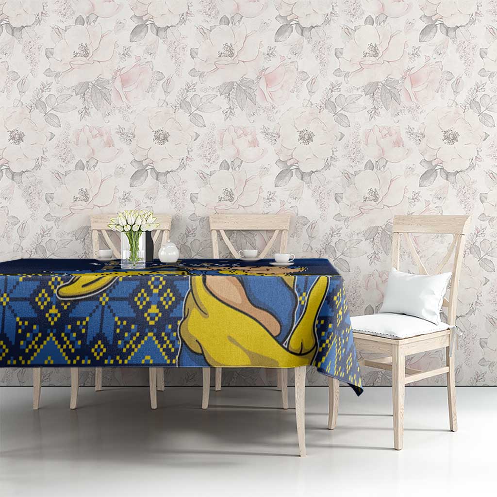 Personalized Ukraine Independence Day Tablecloth Monument Nezalezhnosti