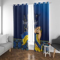 Personalized Ukraine Independence Day Window Curtain Monument Nezalezhnosti