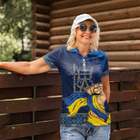 Personalized Ukraine Independence Day Women Polo Shirt Monument Nezalezhnosti