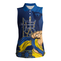 Personalized Ukraine Independence Day Women Sleeveless Polo Shirt Monument Nezalezhnosti