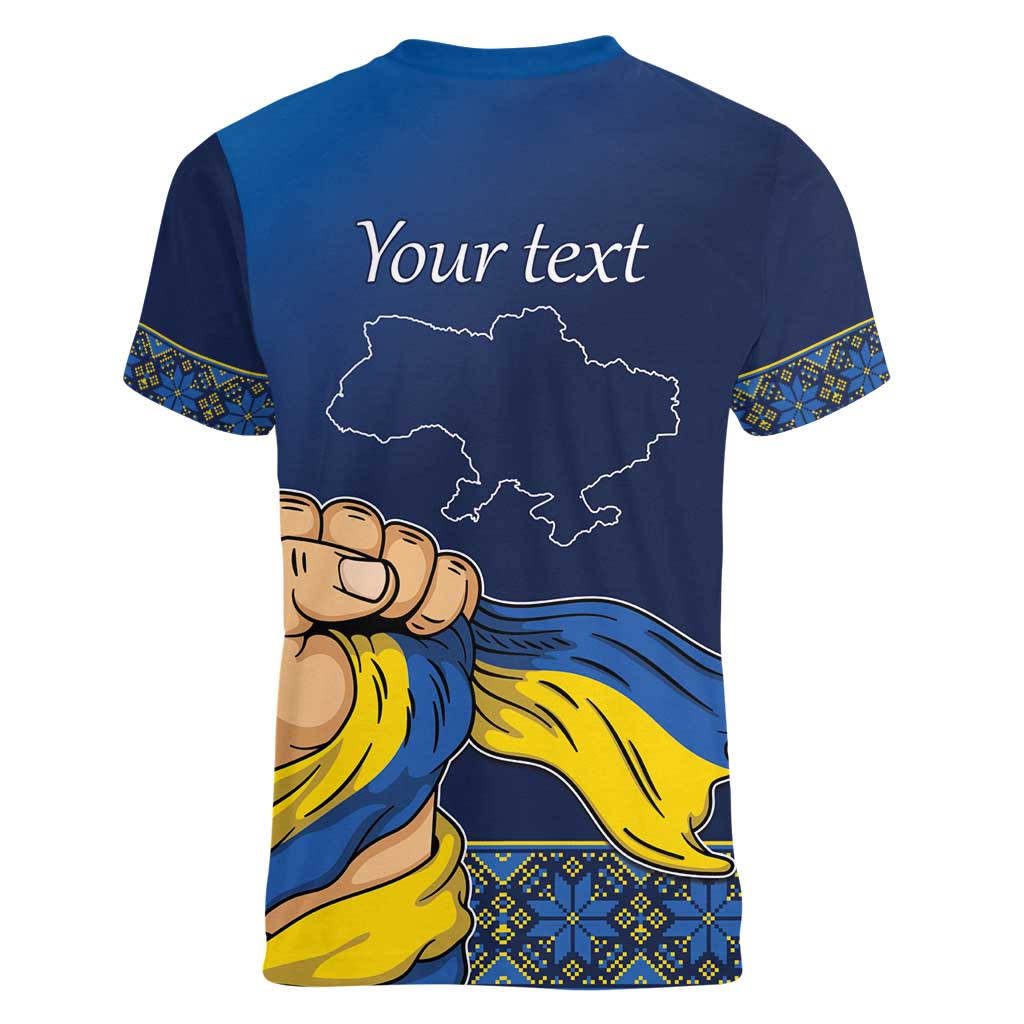 Personalized Ukraine Independence Day Women V-Neck T-Shirt Monument Nezalezhnosti