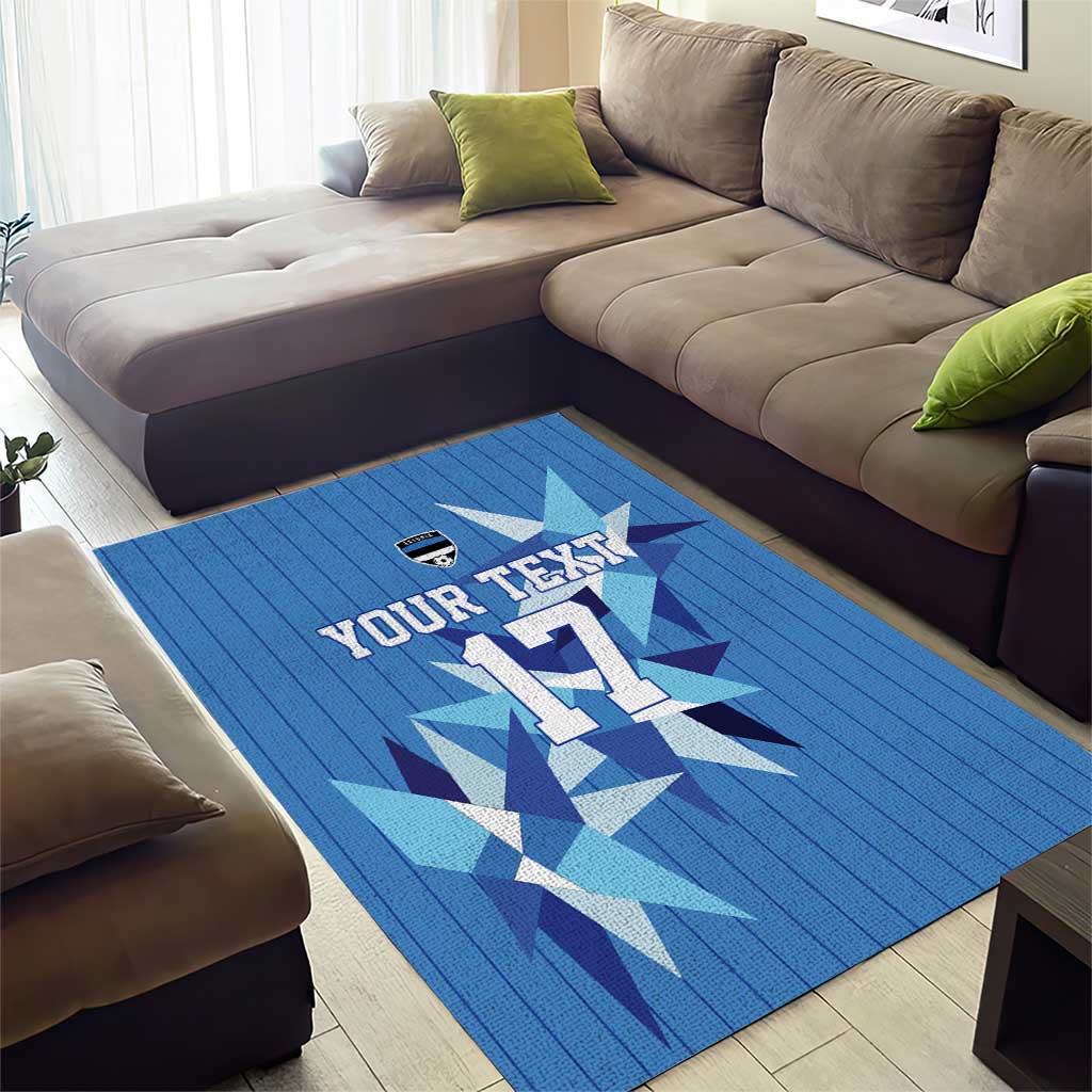 Custom Estonia Football Area Rug Retro Jersey Blue Version