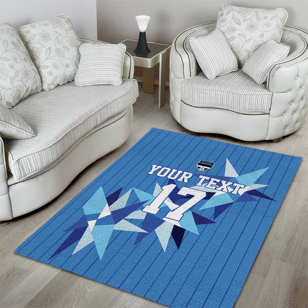 Custom Estonia Football Area Rug Retro Jersey Blue Version